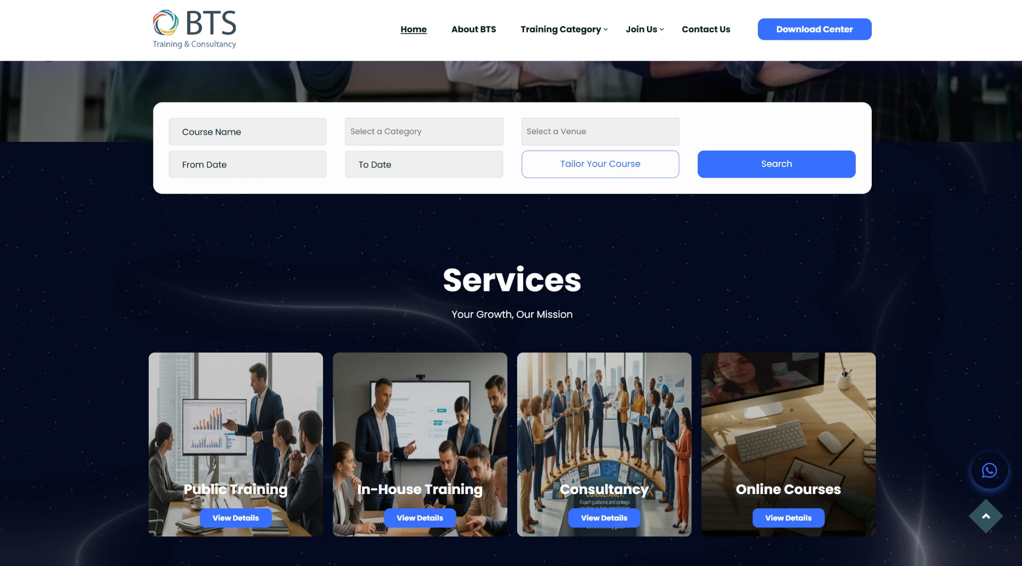 BTS course search and services