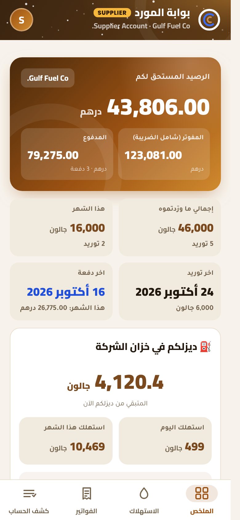Supplier portal